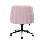 Pink and Black Adjustable Height Faux Fur Swivel Rolling Gaming Chair