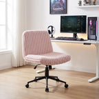 Pink and Black Adjustable Height Faux Fur Swivel Rolling Gaming Chair