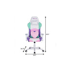 Pink Purple And White And White Swivel Rolling Gaming Chair