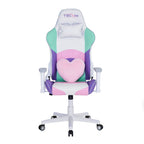 Pink Purple And White And White Swivel Rolling Gaming Chair