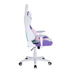 Pink Purple And White And White Swivel Rolling Gaming Chair