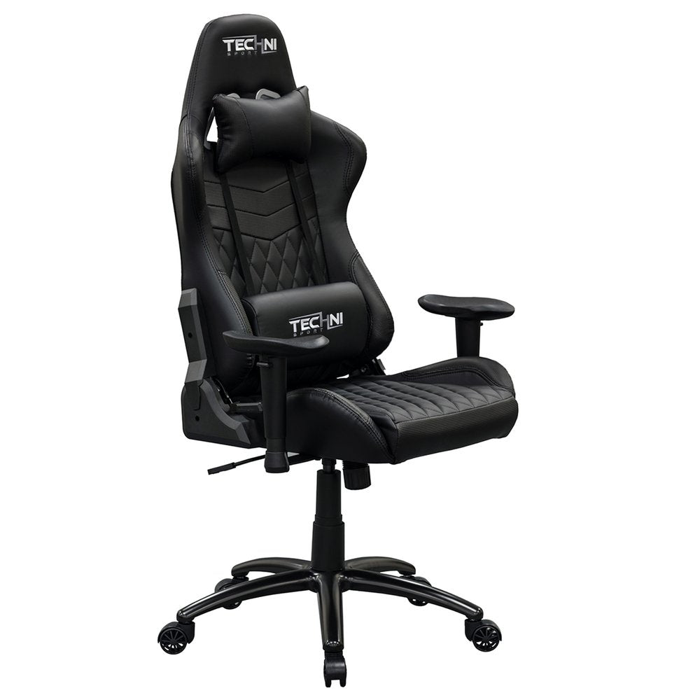 Black Swivel Rolling Racecar Gaming Chair