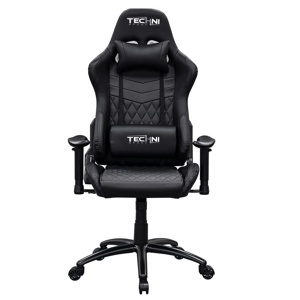 Black Swivel Rolling Racecar Gaming Chair