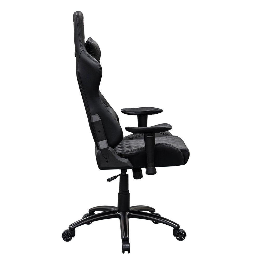 Black Swivel Rolling Racecar Gaming Chair