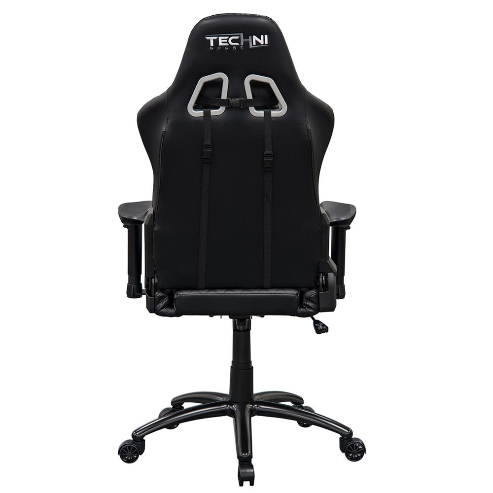 Black Swivel Rolling Racecar Gaming Chair