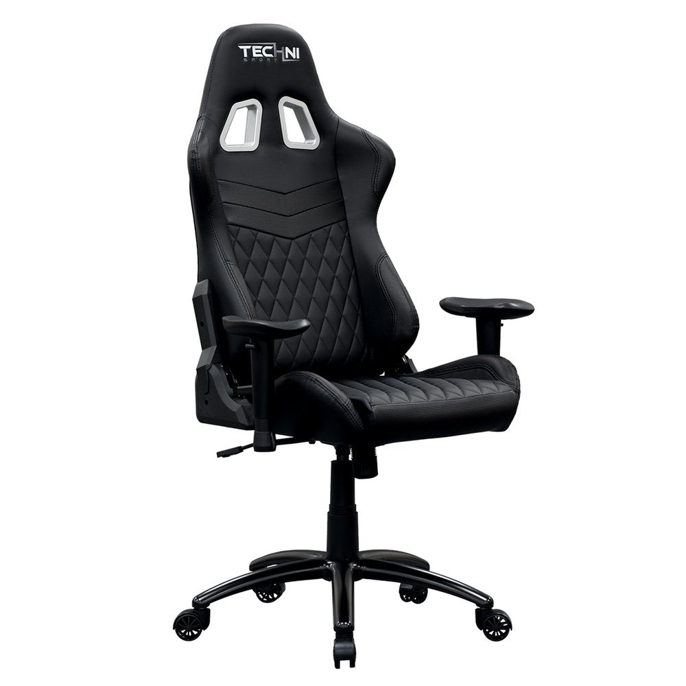 Black Swivel Rolling Racecar Gaming Chair