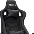 Black Swivel Rolling Racecar Gaming Chair