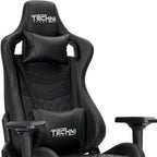 Black Swivel Rolling Racecar Gaming Chair