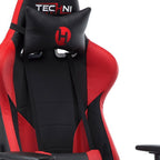 Black And Red And Black Swivel Rolling Gaming Chair