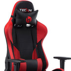 Black And Red And Black Swivel Rolling Gaming Chair