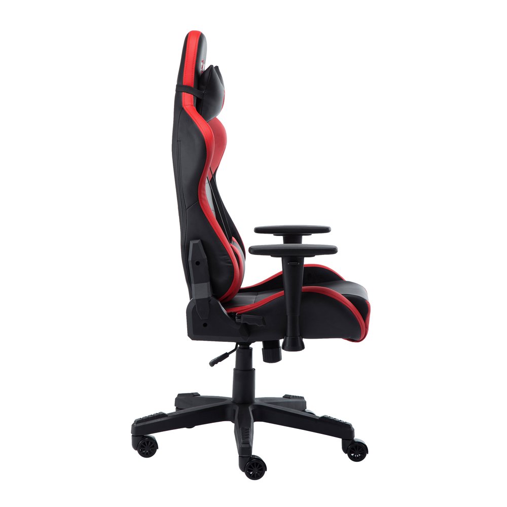 Black And Red And Black Swivel Rolling Gaming Chair