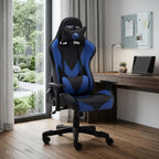 Blue And Black Swivel Rolling Gaming Chair