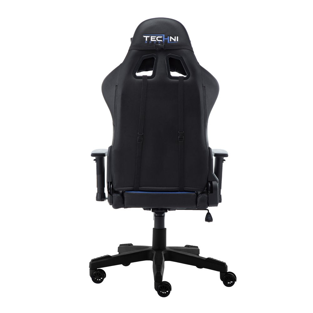 Blue And Black Swivel Rolling Gaming Chair