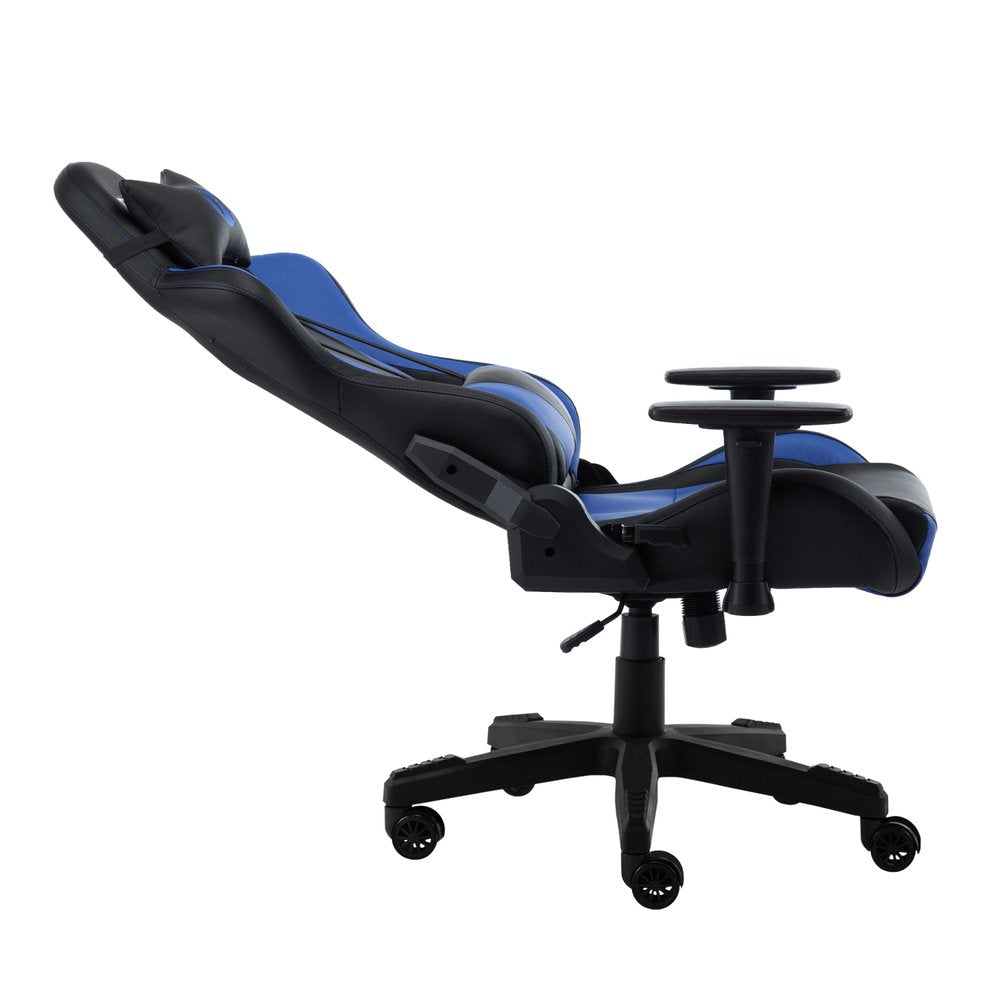 Blue And Black Swivel Rolling Gaming Chair