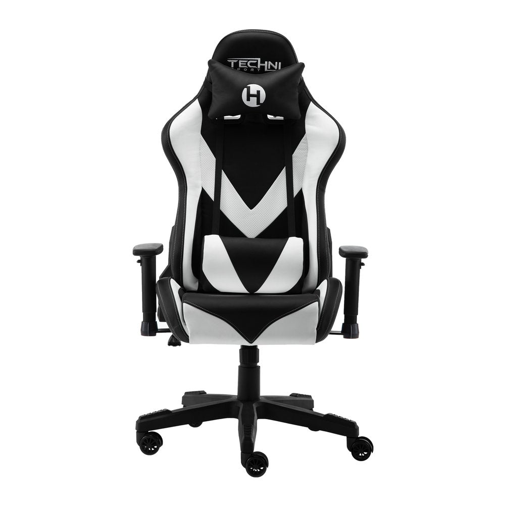 Blue And Black Swivel Rolling Gaming Chair