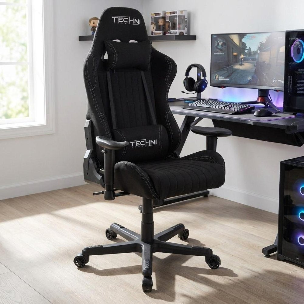 Black Swivel Rolling Gaming Chair
