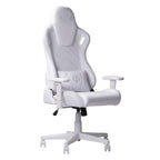White Velvet Swivel Rolling Gaming Chair