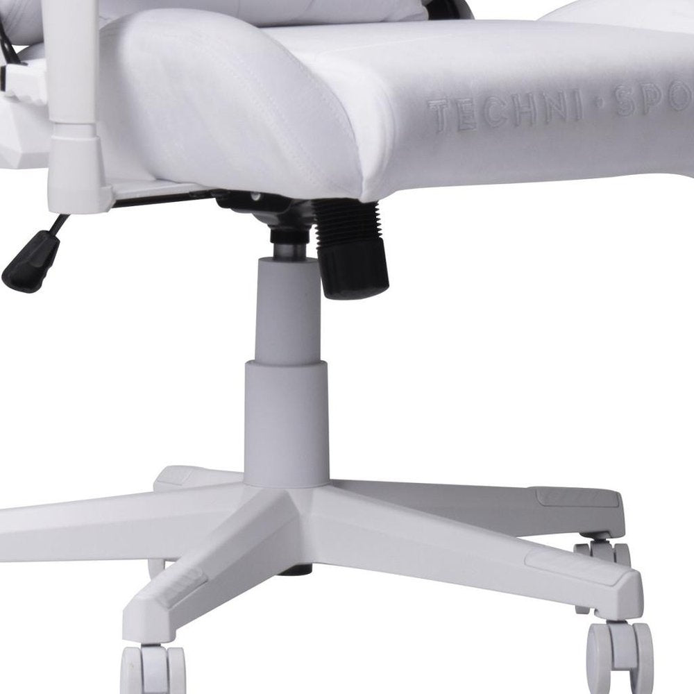 White Velvet Swivel Rolling Gaming Chair