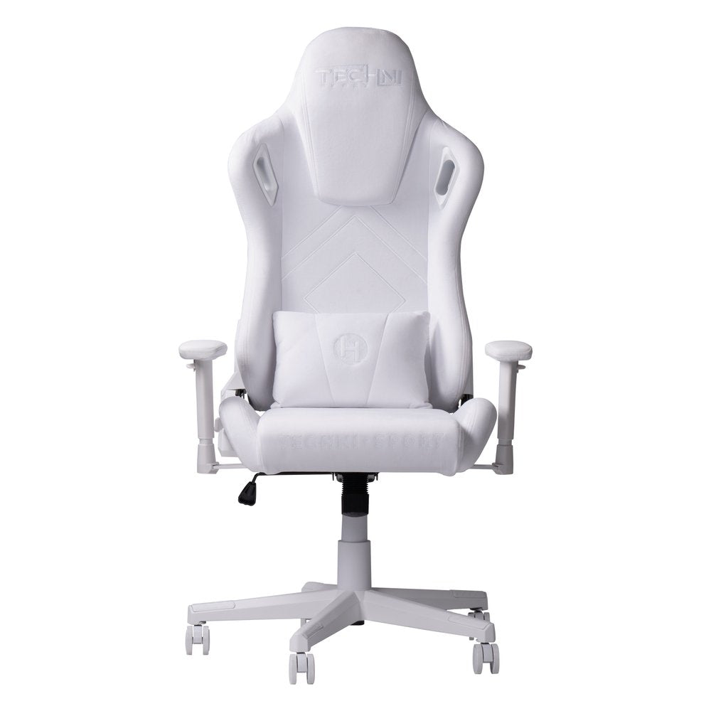 White Velvet Swivel Rolling Gaming Chair
