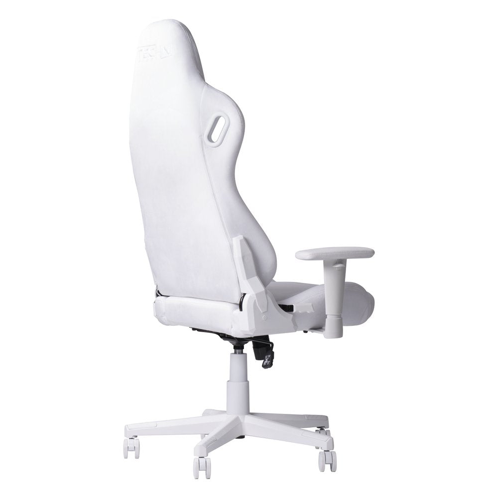 White Velvet Swivel Rolling Gaming Chair