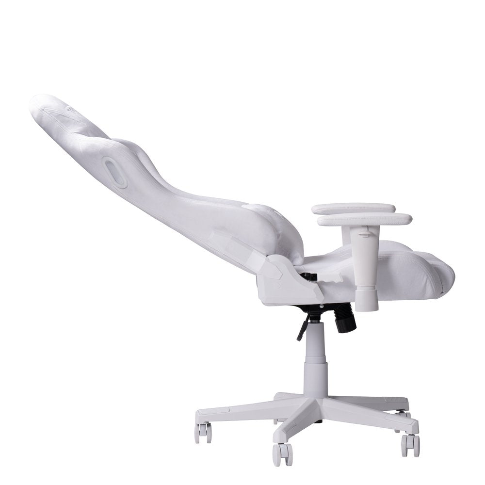 White Velvet Swivel Rolling Gaming Chair
