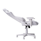 White Velvet Swivel Rolling Gaming Chair