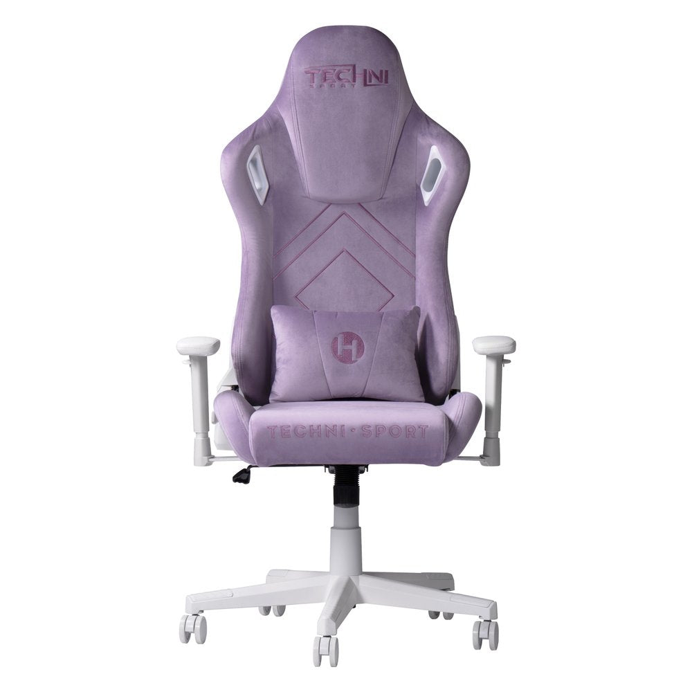 White Velvet Swivel Rolling Gaming Chair