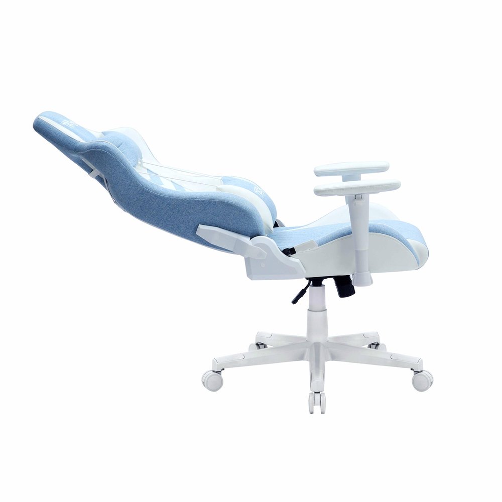 Blue And White Swivel Rolling Gaming Chair