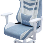 Blue And White Swivel Rolling Gaming Chair