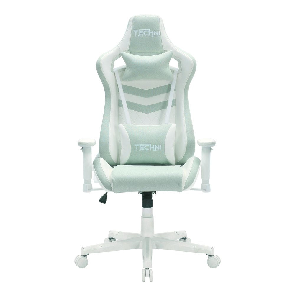 Blue And White Swivel Rolling Gaming Chair