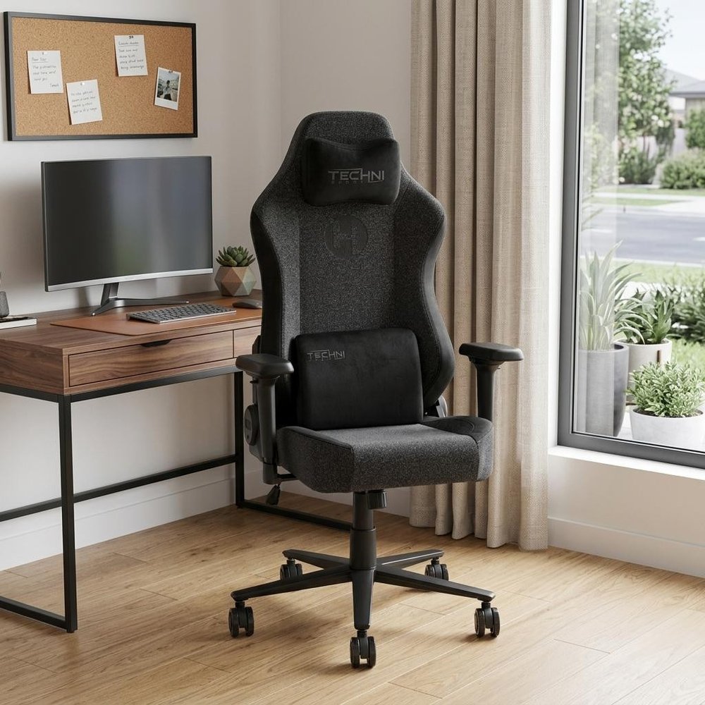 Black Swivel Rolling Gaming Chair