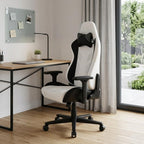 Black And White And Black Swivel Rolling Gaming Chair