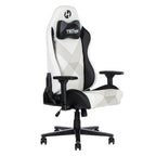 Black And White And Black Swivel Rolling Gaming Chair
