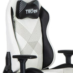 Black And White And Black Swivel Rolling Gaming Chair