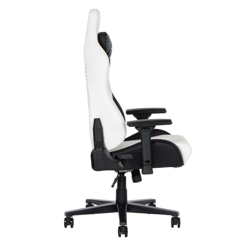 Black And White And Black Swivel Rolling Gaming Chair