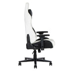 Black And White And Black Swivel Rolling Gaming Chair