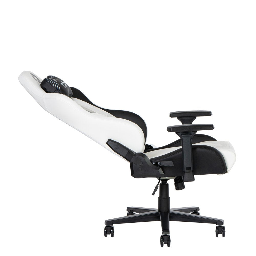 Black And White And Black Swivel Rolling Gaming Chair