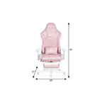 Pink And White Adjustable Height Swivel Rolling Gaming Chair