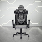 Gray And Black Adjustable Height Swivel Rolling Gaming Chair