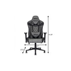 Gray And Black Adjustable Height Swivel Rolling Gaming Chair