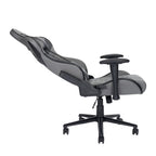 Gray And Black Adjustable Height Swivel Rolling Gaming Chair