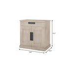 19" Brown Solid Wood Accent Cabinet With Two Doors And One Drawer