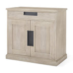 19" Brown Solid Wood Accent Cabinet With Two Doors And One Drawer