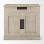 19" Brown Solid Wood Accent Cabinet With Two Doors And One Drawer