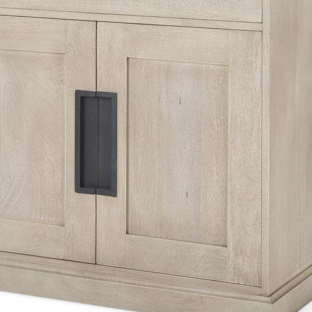 19" Brown Solid Wood Accent Cabinet With Two Doors And One Drawer