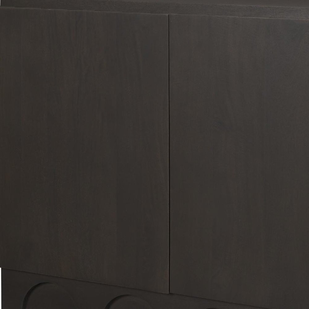 18" Dark Brown and Brown Solid Wood Accent Cabinet With Two Doors