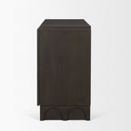 18" Dark Brown and Brown Solid Wood Accent Cabinet With Two Doors