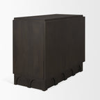 18" Dark Brown and Brown Solid Wood Accent Cabinet With Two Doors