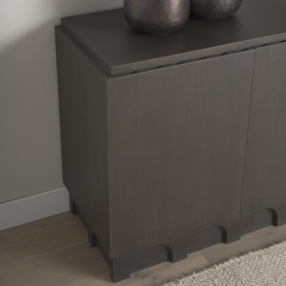 18" Dark Brown and Brown Solid Wood Accent Cabinet With Two Doors