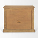 19" Brown Solid Wood Accent Cabinet With Two Doors And One Drawer